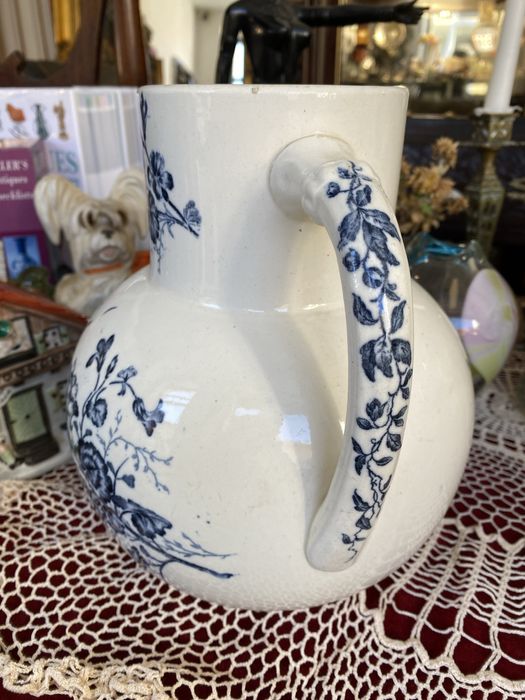 Керамична кана за вино или вода Холандска - старинна с рисувани цветя