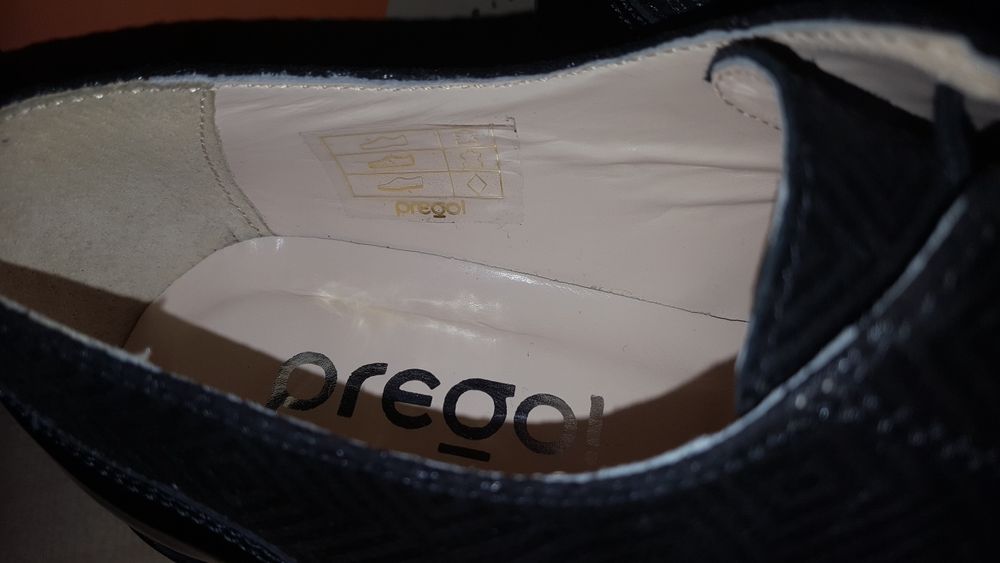 Pantofi Oxford piele stantata si lac Prego 37