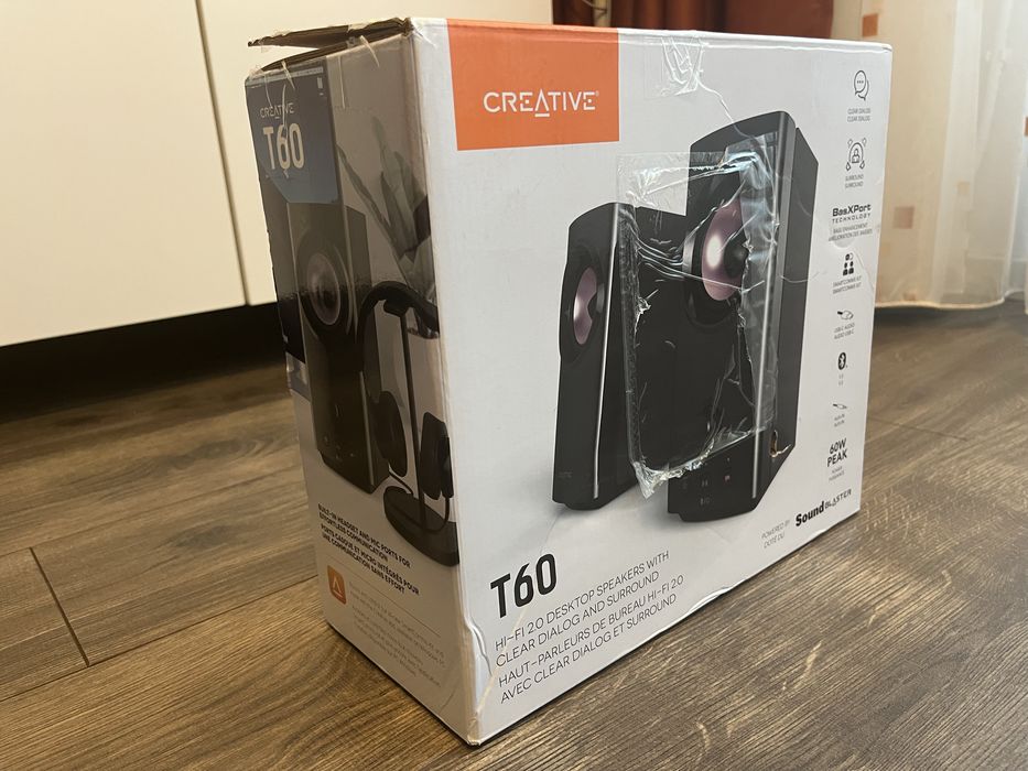 Boxe Creative T60 Sound Blaster 2.0 USB-C Audio, Bluetooth 5.0, AUX-in out