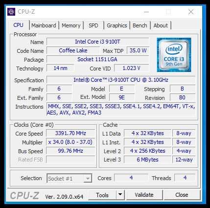 Мини компютър Dell 3070 Micro Intel Core i3-9100T 12gb ssd+hdd 4k