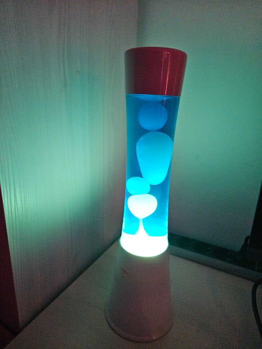 Lava Lamp Fisura Alb - Albastru 40cm
