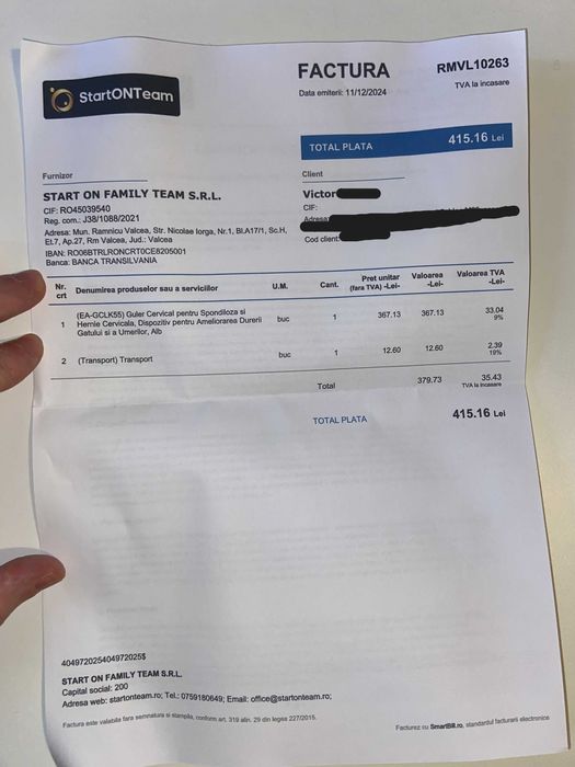 Guler Cervical pentru Spondiloza si Hernie Cervicala