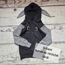 Hanorac din lana merino recilata copii 5-6ani