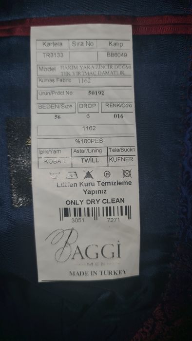 Costum Complet Baggi Made In Turkey