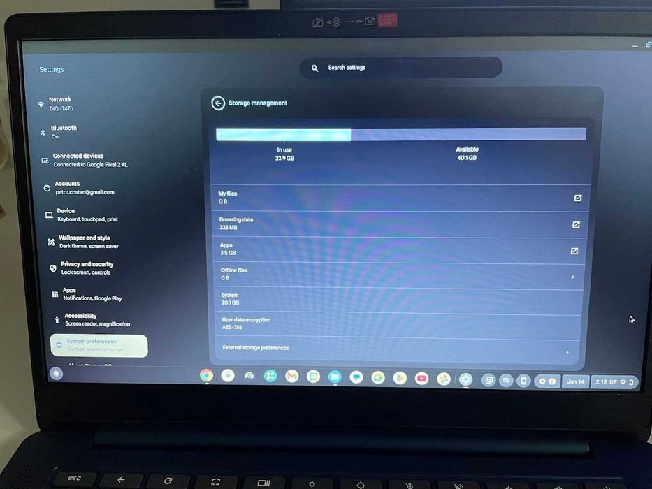 Laptop Lenovo Slim 3 Chromebook 14'' 64gb storage 4gb RAM