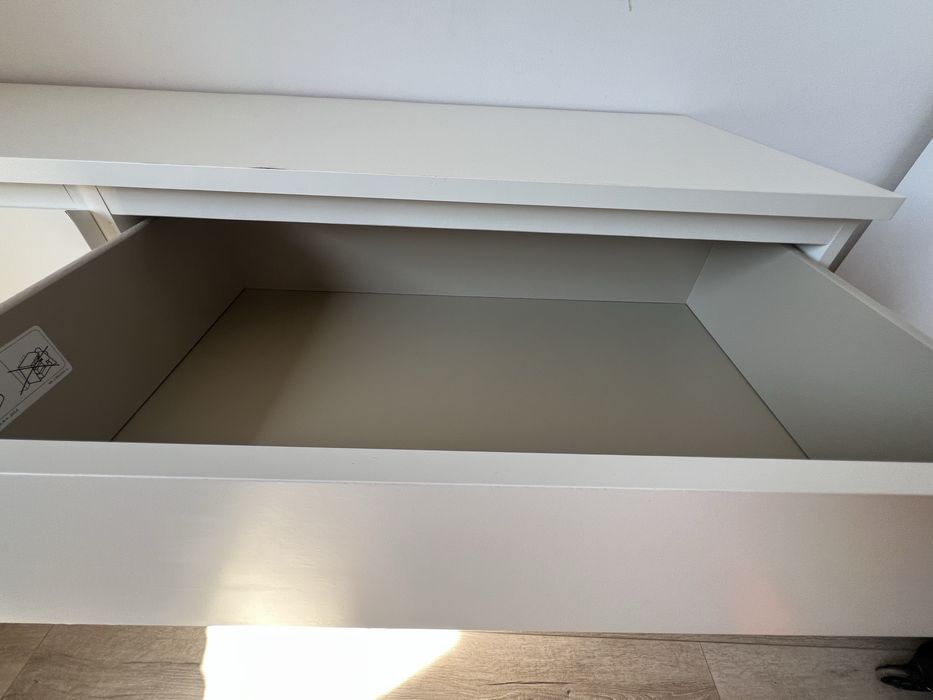 Comodă 6 sertare, alb, 140x50x75 cm