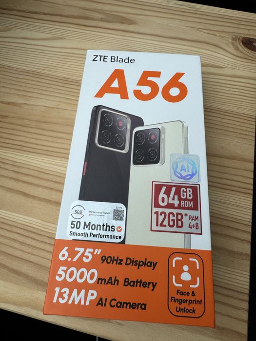 Смартфон ZTE Blade A56, Dual SIM, 12GB, 64GB, 4G, Celestial Black