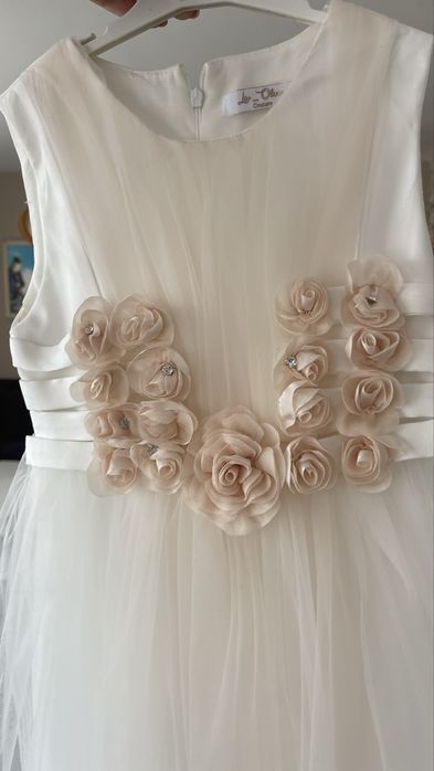 Официална бяла рокля за момиче 10 г.