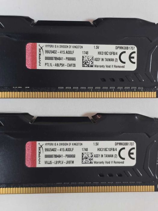 Kit Memorie RAM Kingston HyperX Fury Black 8GB (2x4GB) DDR3 1866MHz CL10 1.5V HX318C10FB/4