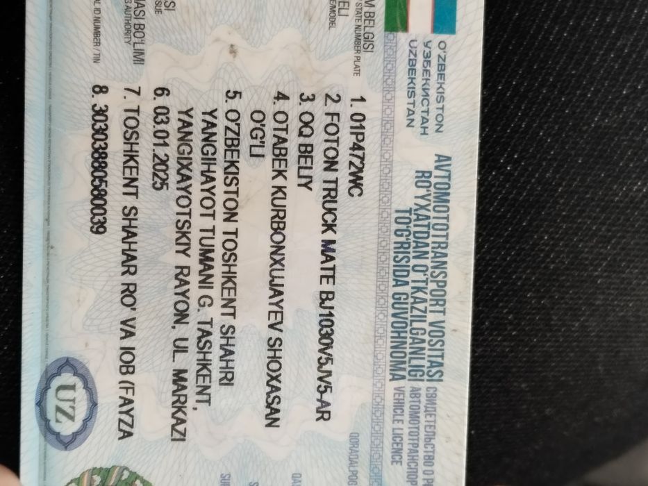 Foton trukmate 2 sotiladi