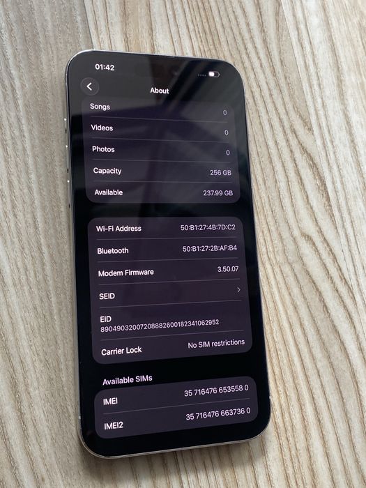 iPhone 15 PRO MAX , 256 GB , 94 % Bateria