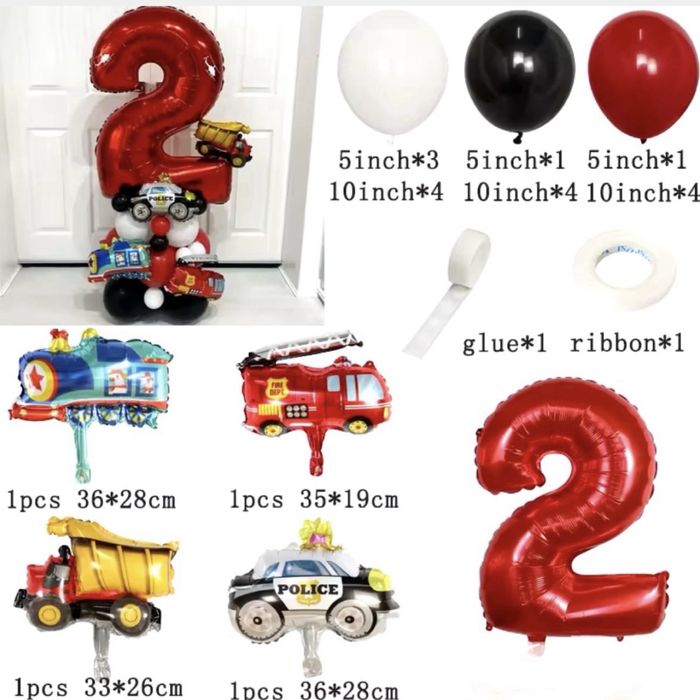 Seturi  aniversare cu masinute (constructii,politie,Cars)