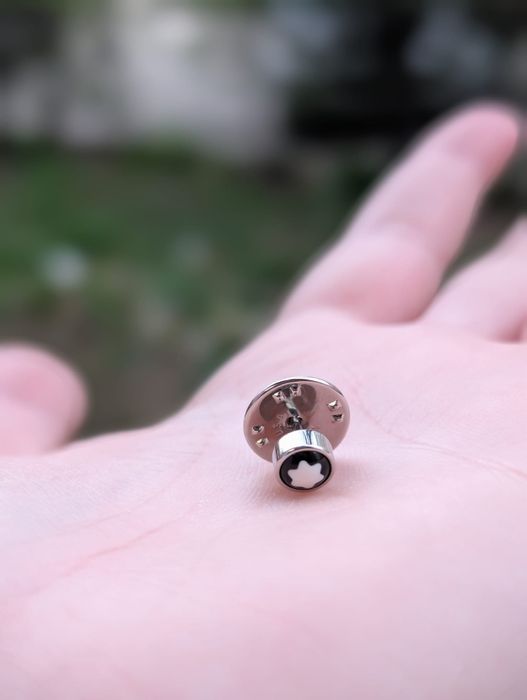 Buton pin camasa Montblanc argintiu