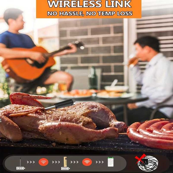 Безжичен термометър за месо - разстояние до 100 метра