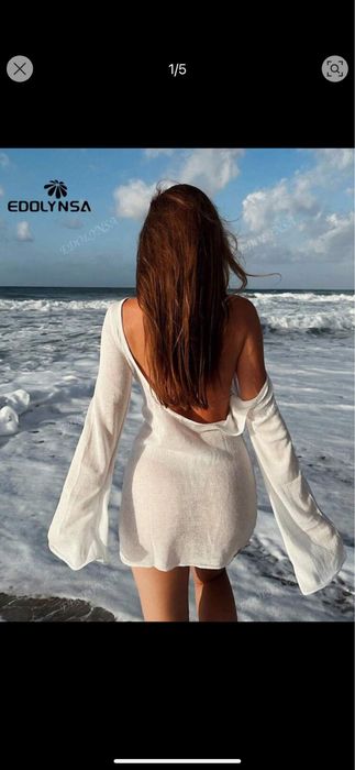 Rochie plaja alba Shein