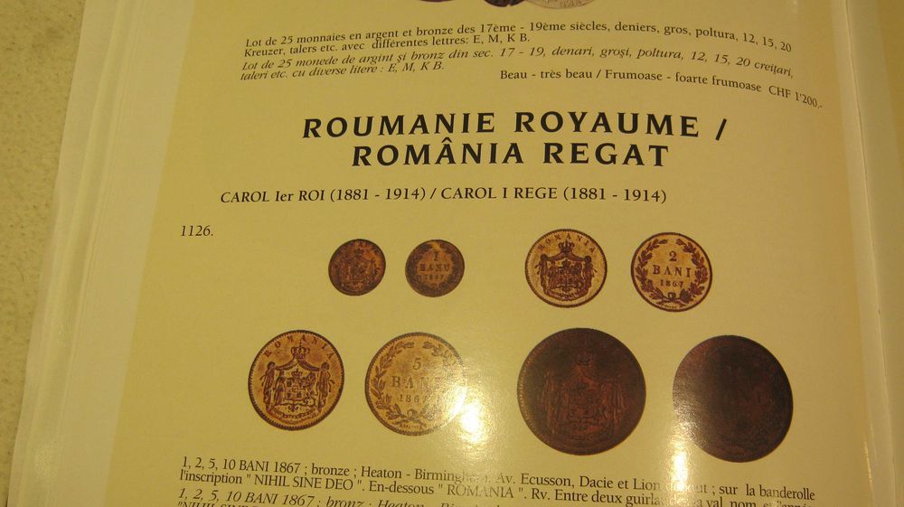 Catalog licitatie,numismatica,preturi de evaluare si pornire.(2 buc.)