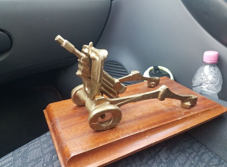 Machetă tun bronz vintange,vechi de colectie