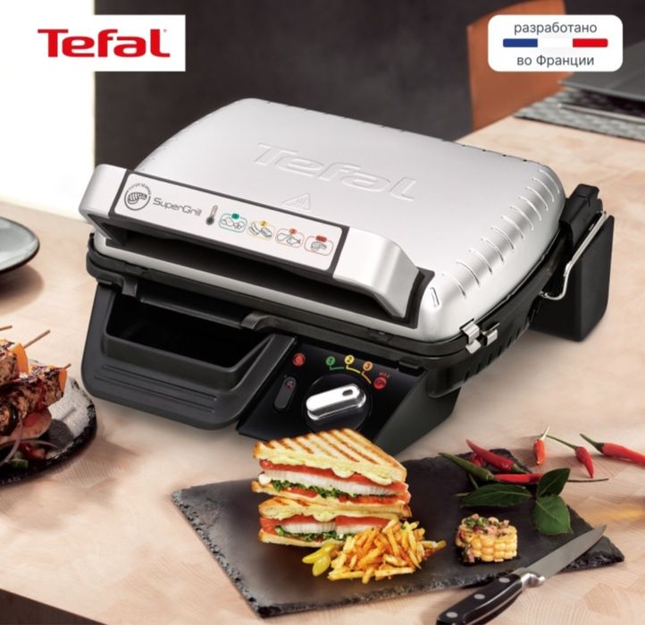 Гриль Tefal Optigrill Elite GC750D30 серый