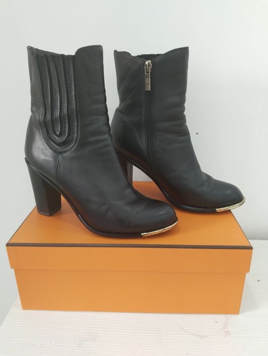 Кожаные сапоги осенние