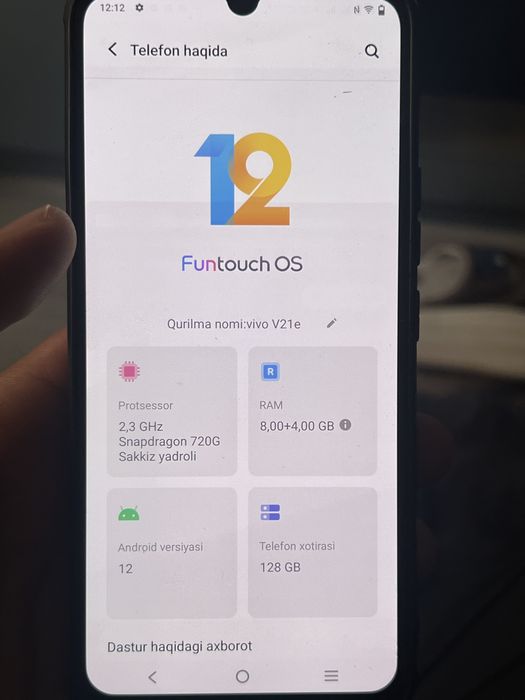Vivo v21e yaxshi sostayine