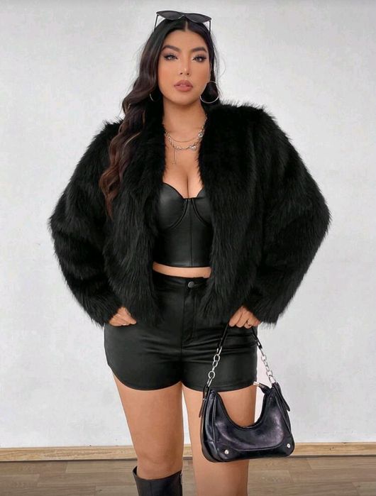 Страхотно макси ново пухено палто