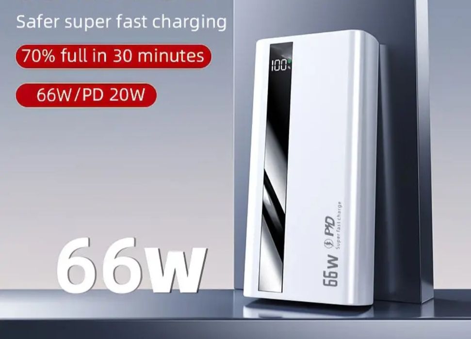 60000 mAh- 66W.Baterie externa super rapidă pentru Apple,Android...