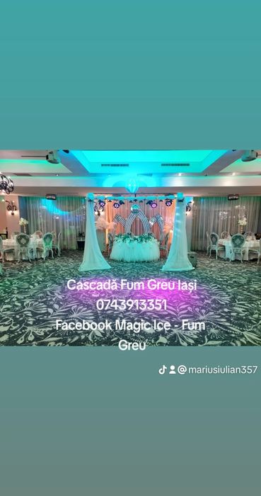 Fum greu dansul mirilor nunta gheata carbonica și artificii