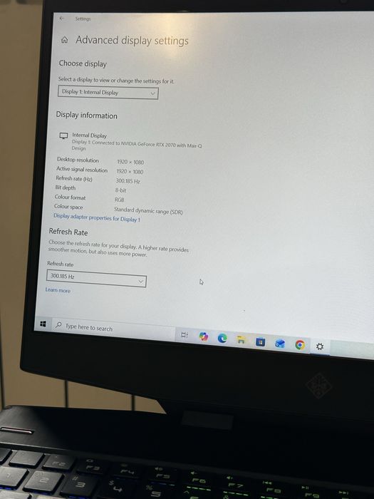 Laptop Gaming HP OMEN 15 | Ecran  300Hz| Intel i7-10750H | 16GB RAM | RTX 2070 Max-Q |