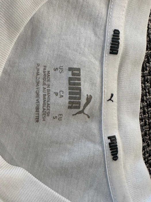 Tricou PUMA alb, original, mărimea S – purtat foarte puțin