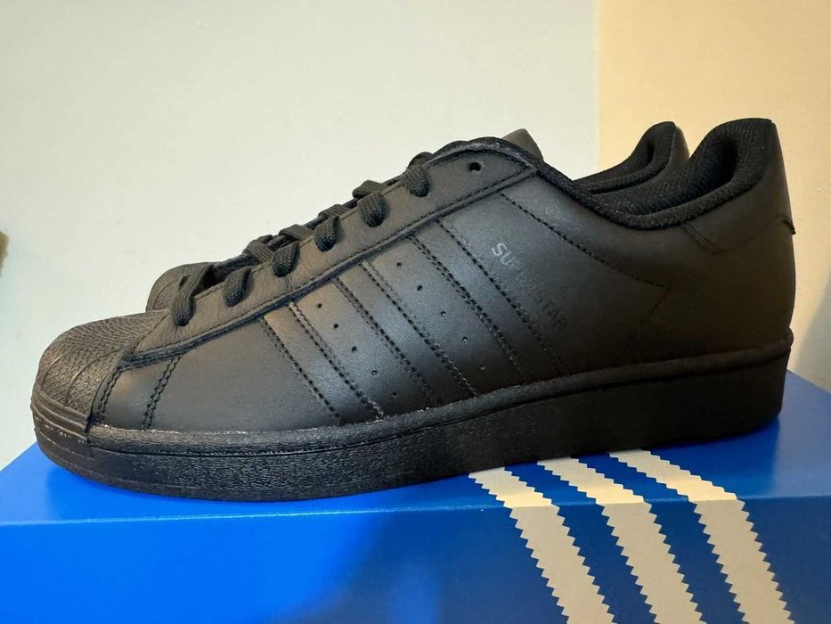 Мъжки маратонки ADIDAS SUPERSTAR ALL BLACK  Оригинални  EU40 -46 2/3