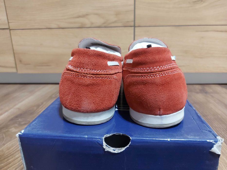 Mocasini noi barbati G.R. piele naturala de culoare rosie