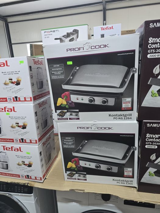 Нов грил/електрическо контактно барбекю за грилове Proficook 2000W