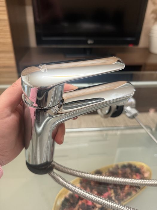 Baterie baie pentru lavoar, Remer Essenza ESM10, ventil inclus, montaj stativ, monocomanda