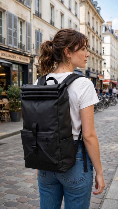 Rucsac Urban Roll-Top Impermeabil NOU Laptop 15.6" + Sac Protectie