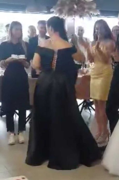 Рокля за абитуриенски бал черна,бална рокля  ,ПОДАРЪК ОБУВКИ!