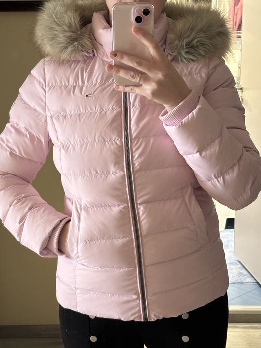 Пухено яке Tommy Jeans розово М размер