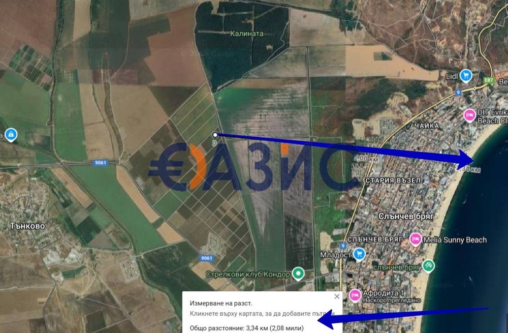 Продава се Парцел в к.к. Слънчев бряг - 999 кв.м за 7 €/кв.м - Снимка #3