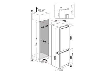 Нов инверторен хладилник с фризер за вграждане Bauknecht BHK2 5292 B4E