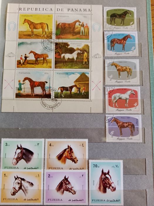 Марки почтовые : собаки и лошади