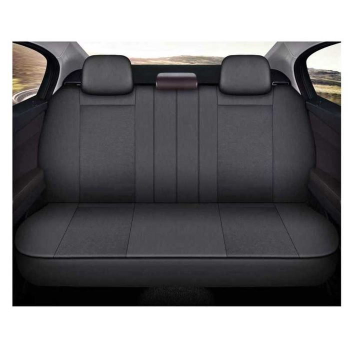 Huse Auto Universale 11 Piese Negru cu Negru pt Scaune Fata si Spate