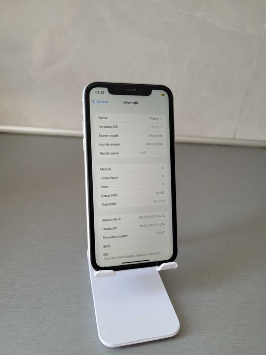 iPhone XR alb -64 GB /bateria 90% org , neverlock , ios 16
