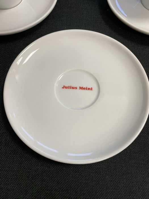 Set 6 cești de espresso lung Julius Meinl, albe, standard, de 90 ml.