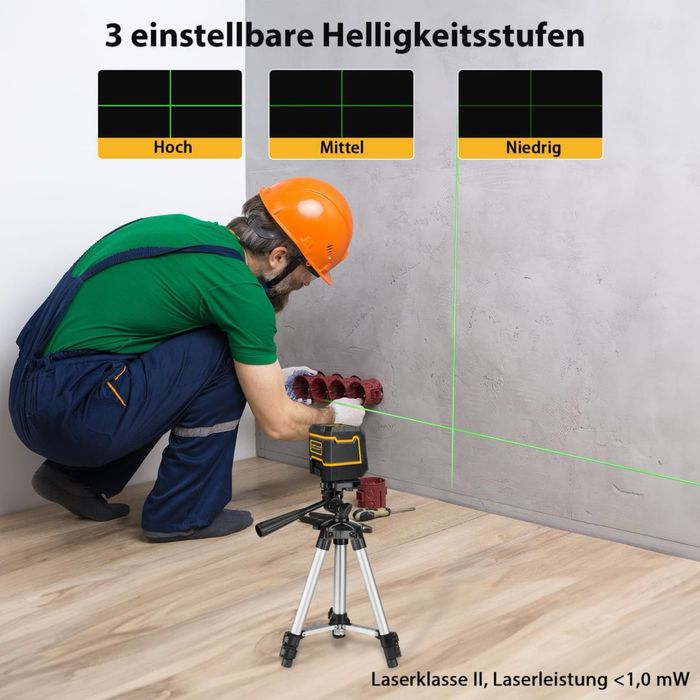 Nivelă laser ASOBRIS X6-B2 cu laser verde + trepied, autonivelantă