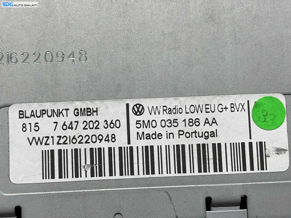 Unitate Radio CD Player RCD 310 Volkswagen Golf 6 2008 - 2013 Cod 5M0035186AA [L3085]