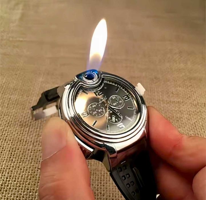 Ceas Bărbați cu bricheta, NOU în cutie , ideal cadou bărbați