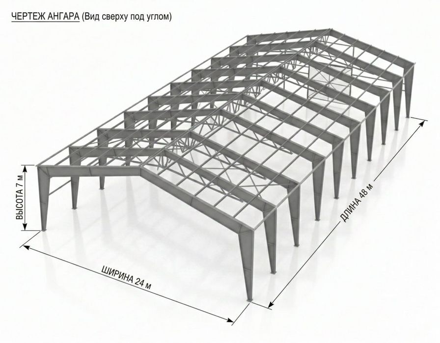Ангар, склад, металлоконструкция