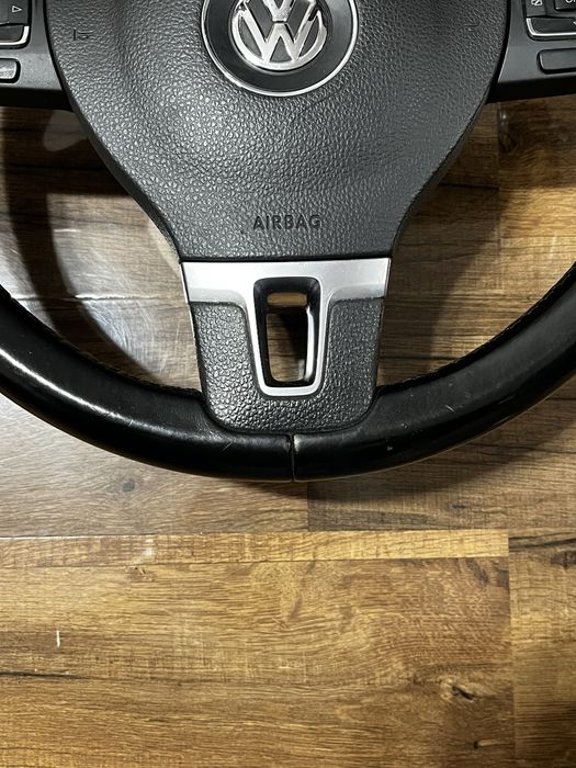Volan passat b6 b7 cc golf tiguan complet cu airbag si comenzi
