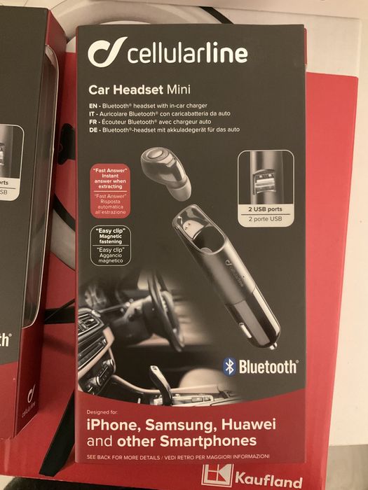 Bluetooth слушалка с 2 usb порта cellularlne car headset mini
