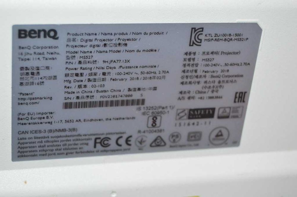 Videoproiector BenQ MS527 DLP (3300 Lumeni, HDMI, SVGA, Mod SmartEco) 324h