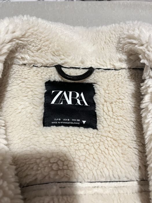 Късо яке Zara - еко кожа с пух